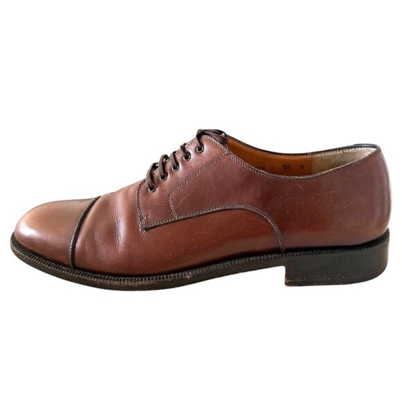 Salvatore Ferragamo Brown Leather Cap Toe Lace Up Shoes Men’s Size 9.5D main image 7